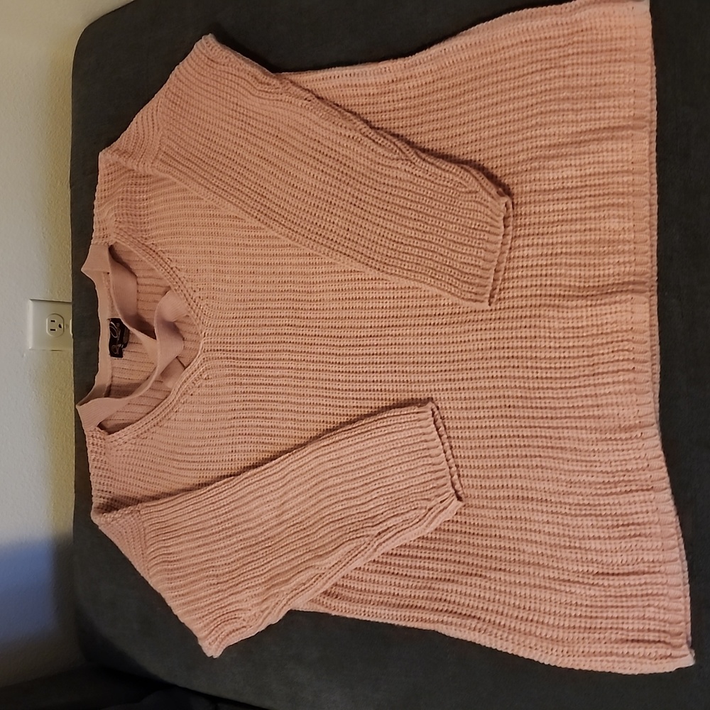 Pink knit sweater